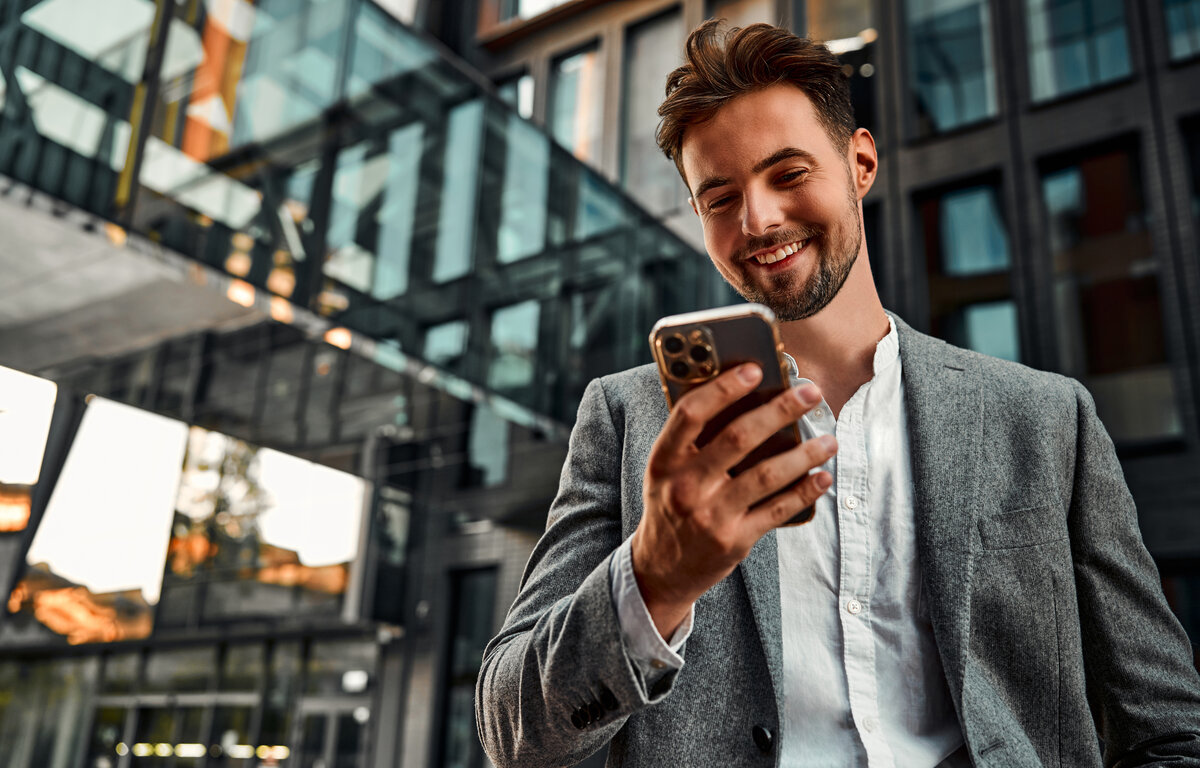 Business professional with smartphone